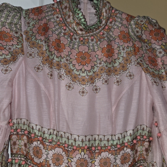 Zimmermann Pink and Green Floral Maxi Dress - Picture 12 of 16